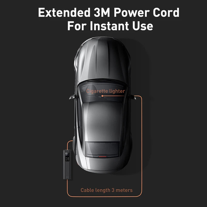 BASEUS™ Car Inflator – 150PSI Smart Digital Pump | Portable