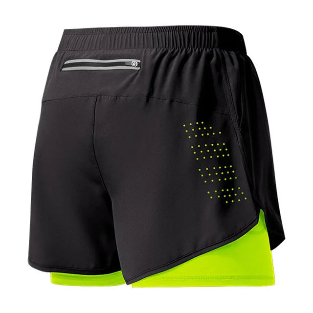 Men’s Double Layer Running Shorts – Quick-Dry Gym Wear