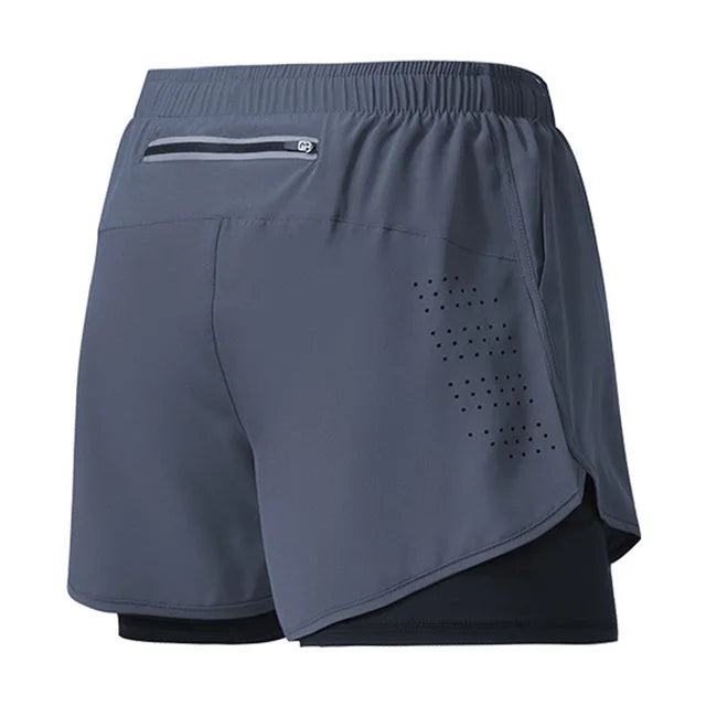 Men’s Double Layer Running Shorts – Quick-Dry Gym Wear