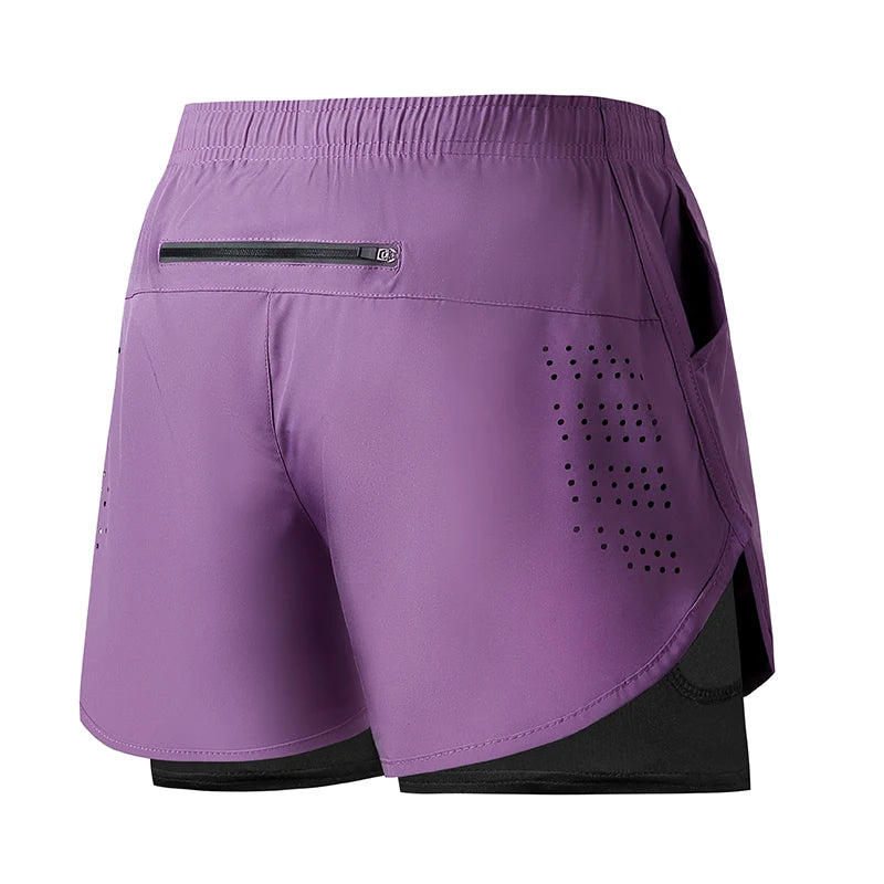 Men’s Double Layer Running Shorts – Quick-Dry Gym Wear