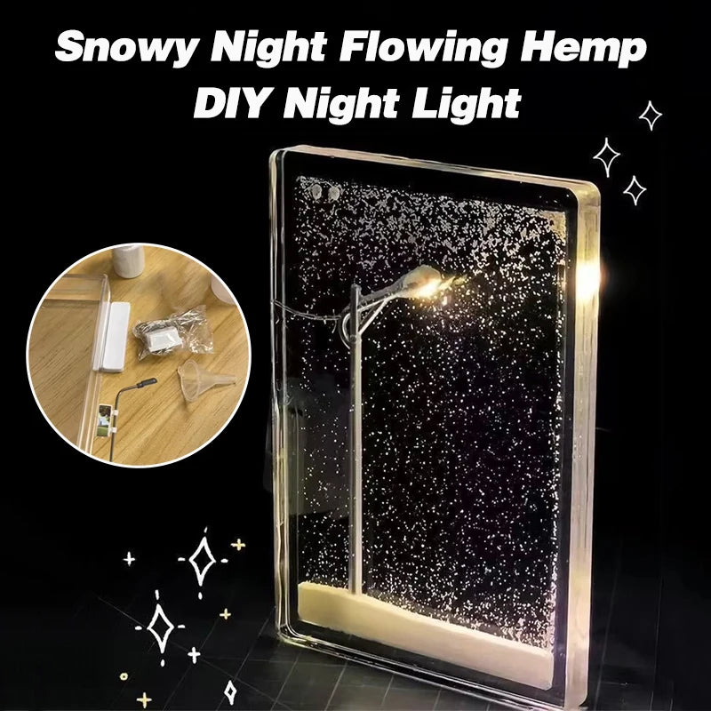 DIY Acrylic Snowy Night Light – Snow Scene Desk Lamp Gift