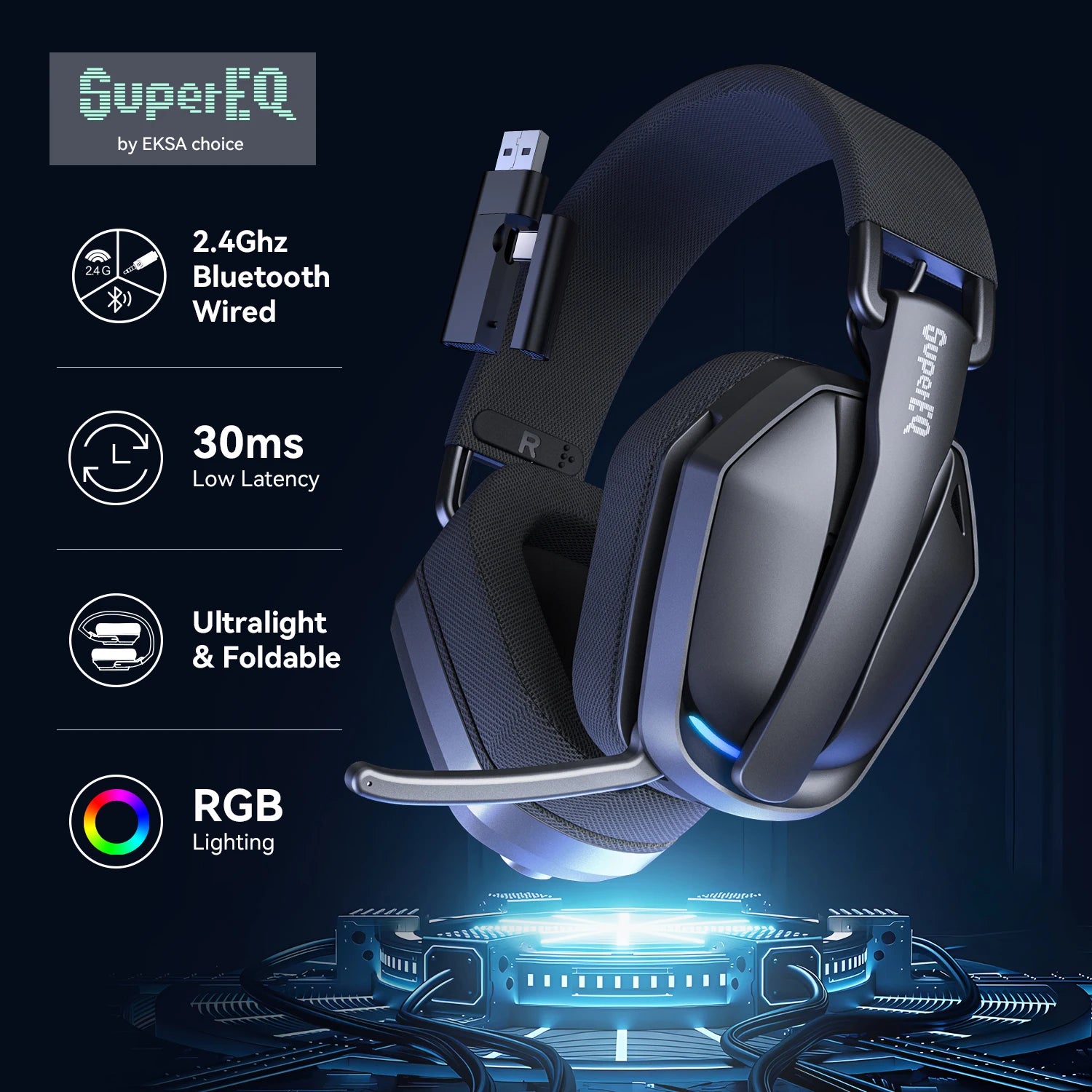 SuperEQ G19BT Wireless Gaming Headset