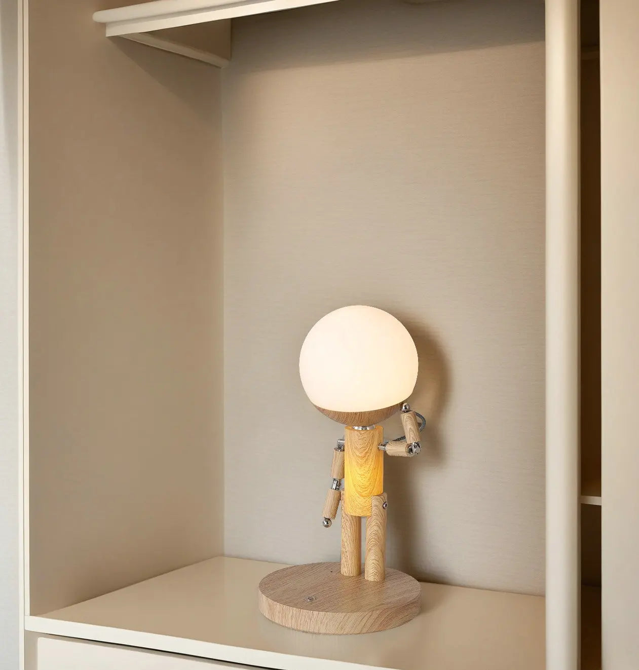 Puppet Man Wooden Desk Lamp