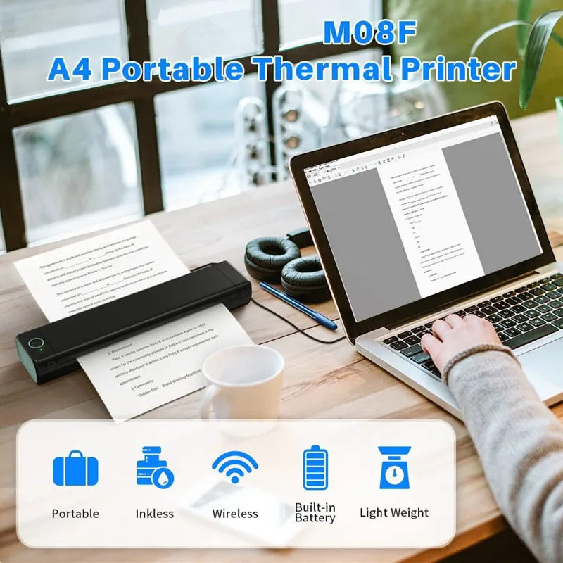 Phomemo™ M08F A4 Wireless Thermal Printer – Portable & Compact