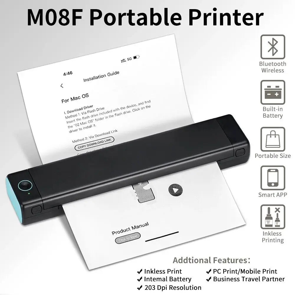 Phomemo™ M08F A4 Wireless Thermal Printer – Portable & Compact