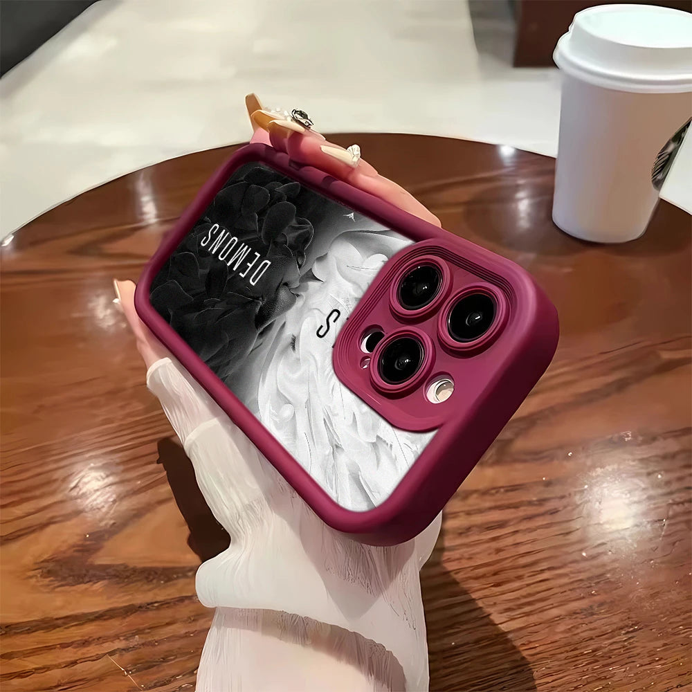 GEUMXL™ Angel & Demon iPhone Case – Shockproof Silicone | Stylish Cover