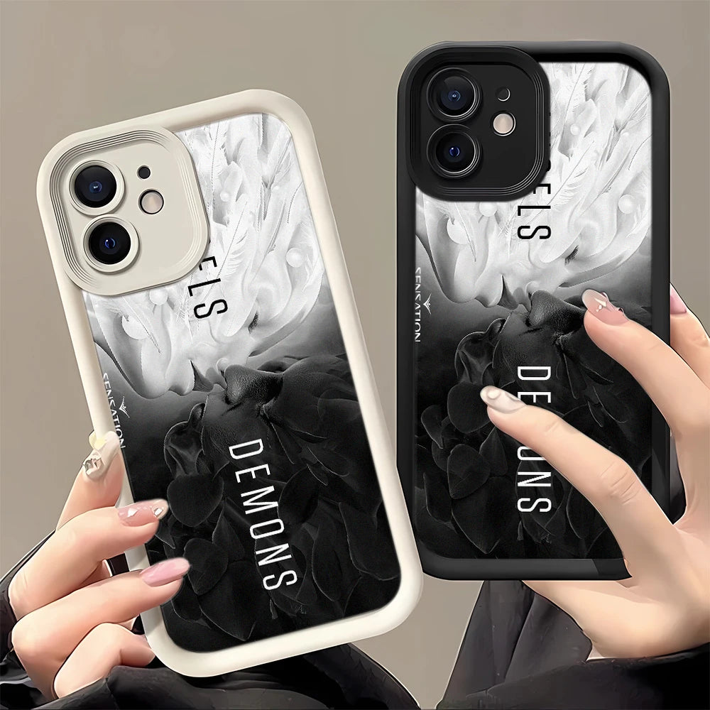 GEUMXL™ Angel & Demon iPhone Case – Shockproof Silicone | Stylish Cover