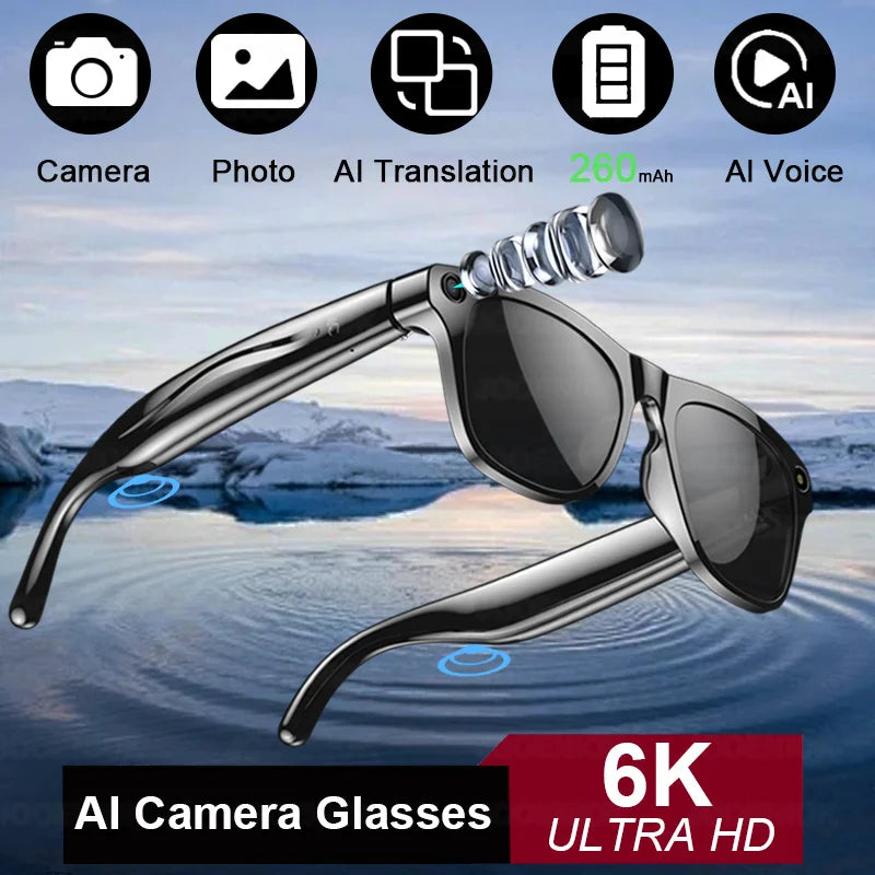 AI Smart Glasses – 100MP Camera, Music & ChatGPT