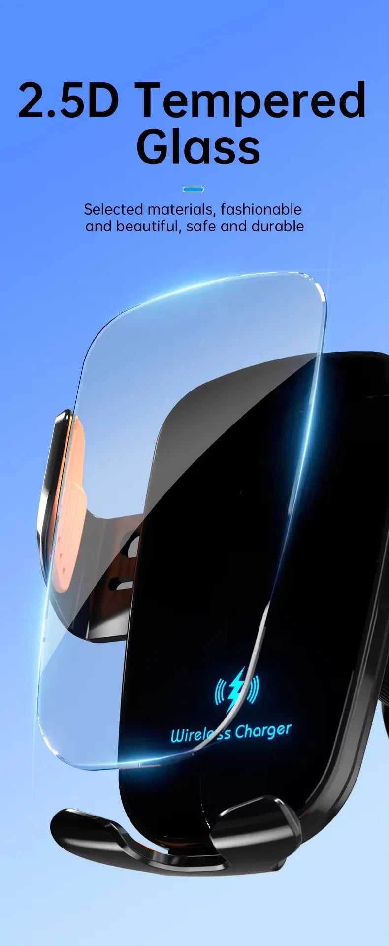 UYUXIO™ Wireless Car Charger – Fast Charging | Auto Clamping