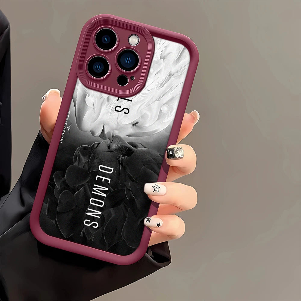 GEUMXL™ Angel & Demon iPhone Case – Shockproof Silicone | Stylish Cover