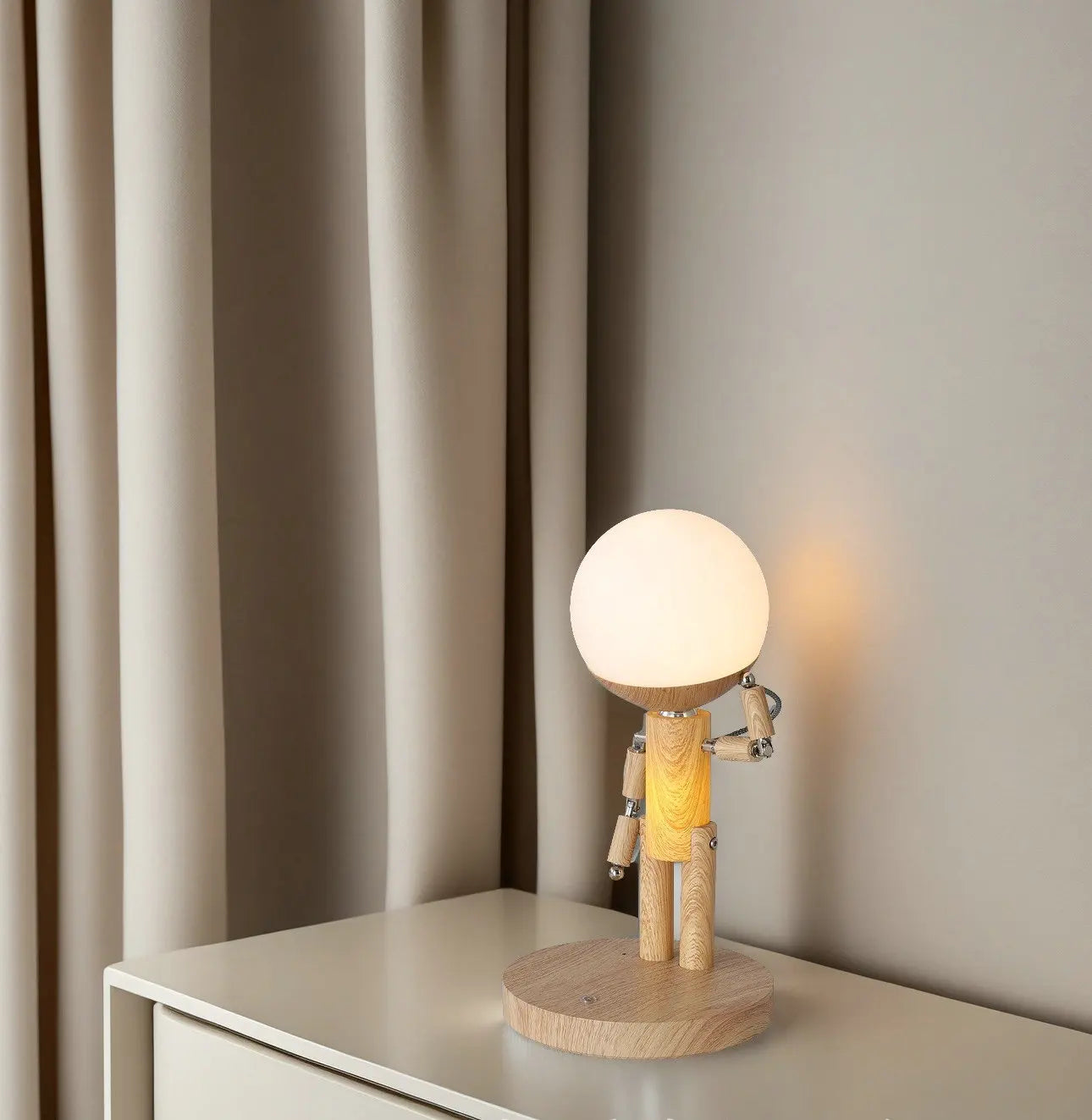 Puppet Man Wooden Desk Lamp