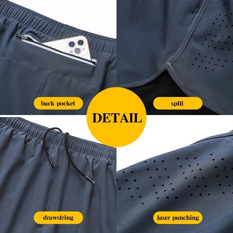 Men’s Double Layer Running Shorts – Quick-Dry Gym Wear