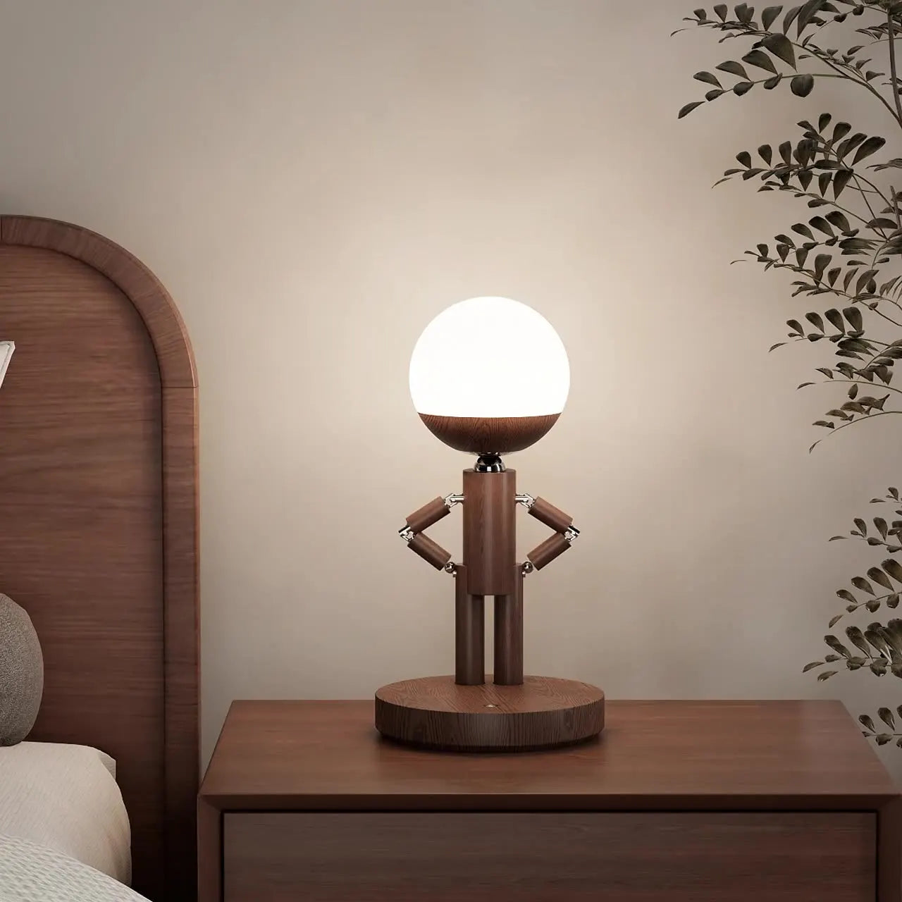 Puppet Man Wooden Desk Lamp