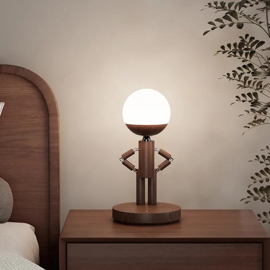 Puppet Man Wooden Desk Lamp