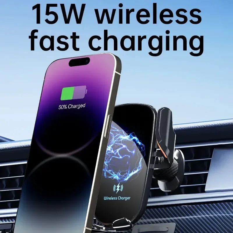 UYUXIO™ Wireless Car Charger – Fast Charging | Auto Clamping