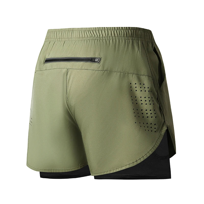 Men’s Double Layer Running Shorts – Quick-Dry Gym Wear