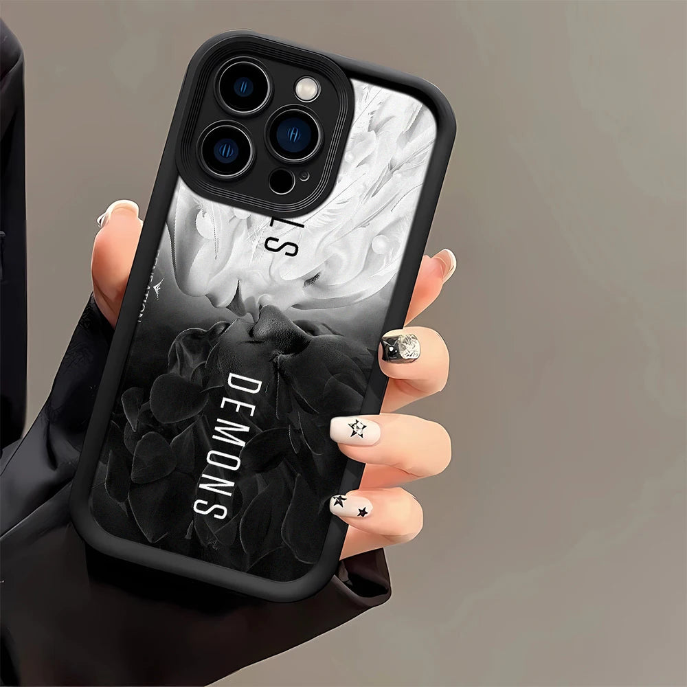 GEUMXL™ Angel & Demon iPhone Case – Shockproof Silicone | Stylish Cover