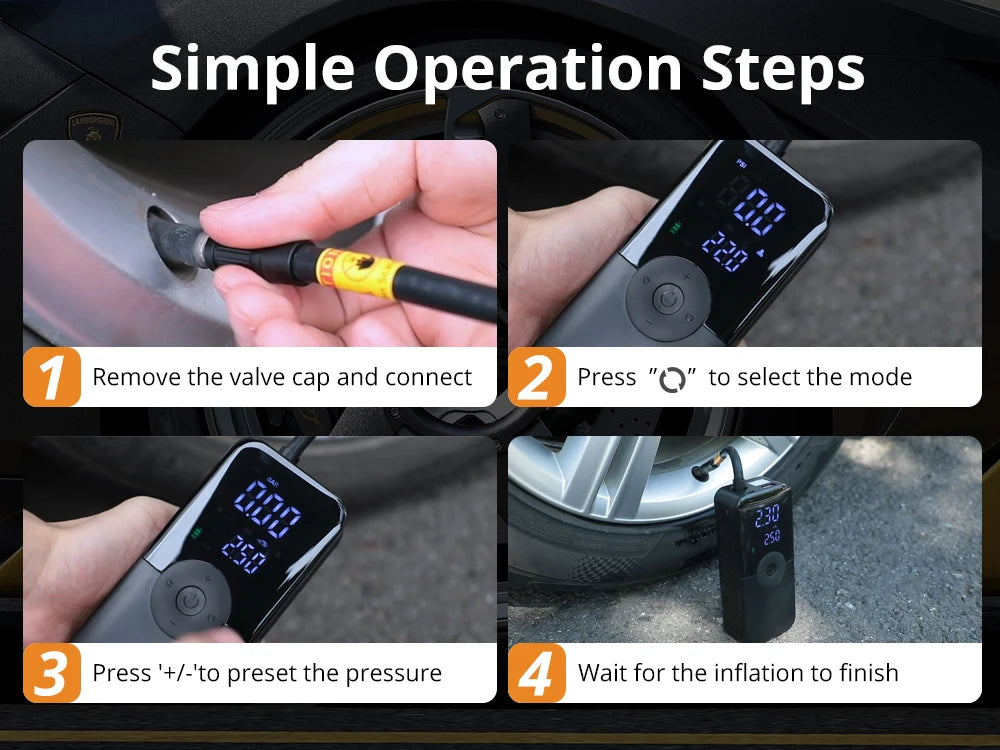 CARSUN™ Portable Tire Inflator – Digital Display | For All Vehicles