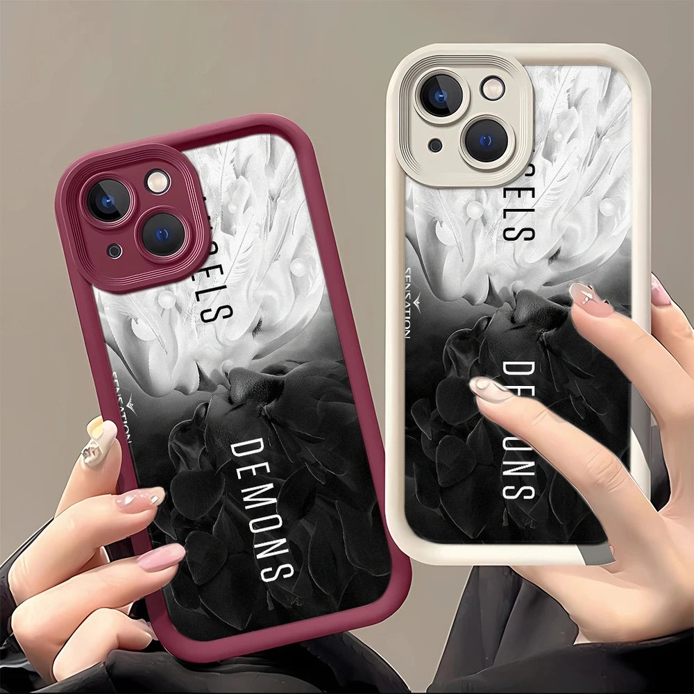 GEUMXL™ Angel & Demon iPhone Case – Shockproof Silicone | Stylish Cover