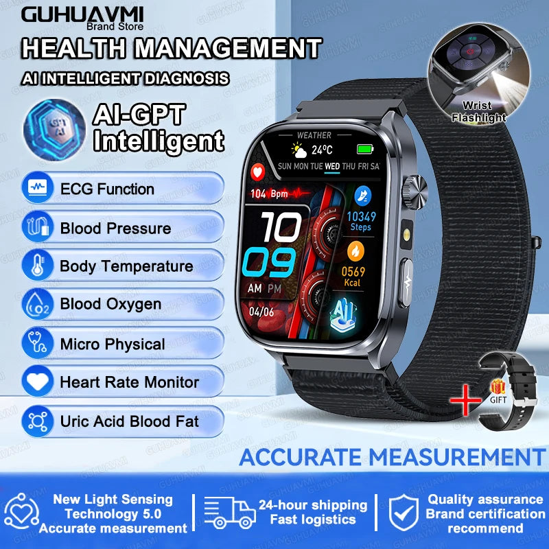 Health Smartwatch – ECG, Blood Pressure & Body Analysis