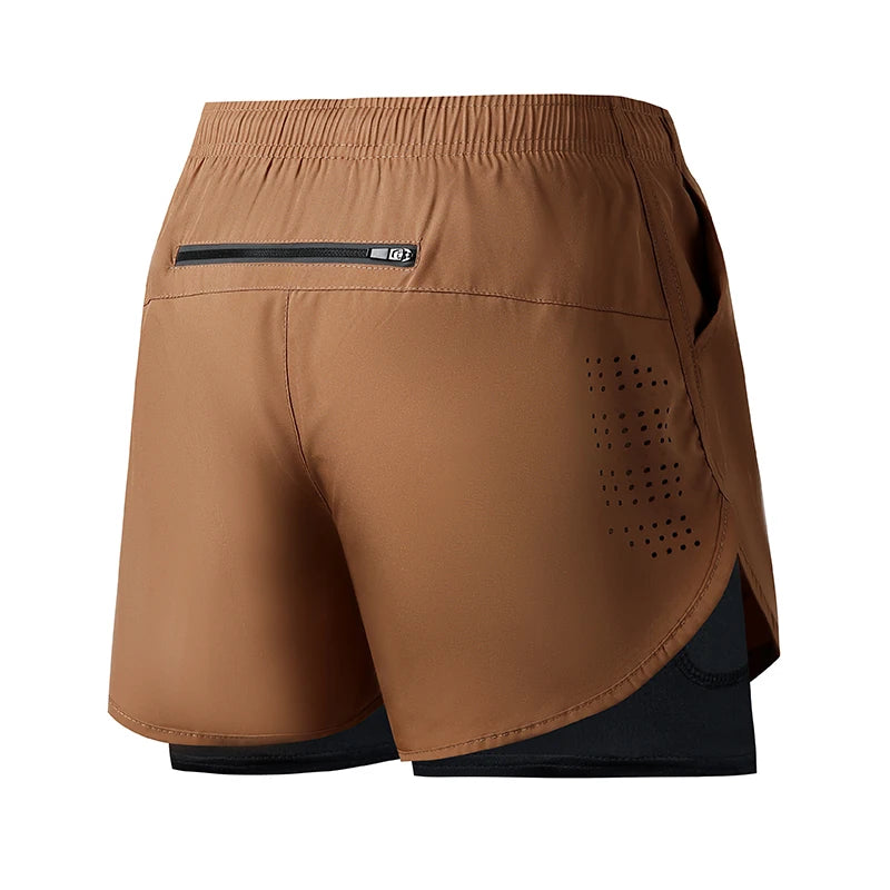 Men’s Double Layer Running Shorts – Quick-Dry Gym Wear