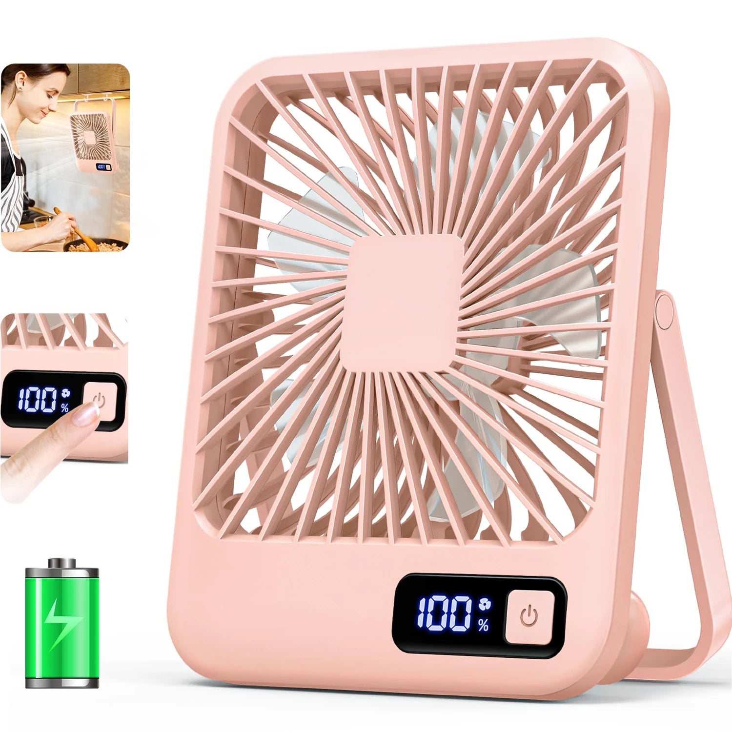 USB Desk Fan – Foldable & Quiet | 5 Speeds + Rechargeable