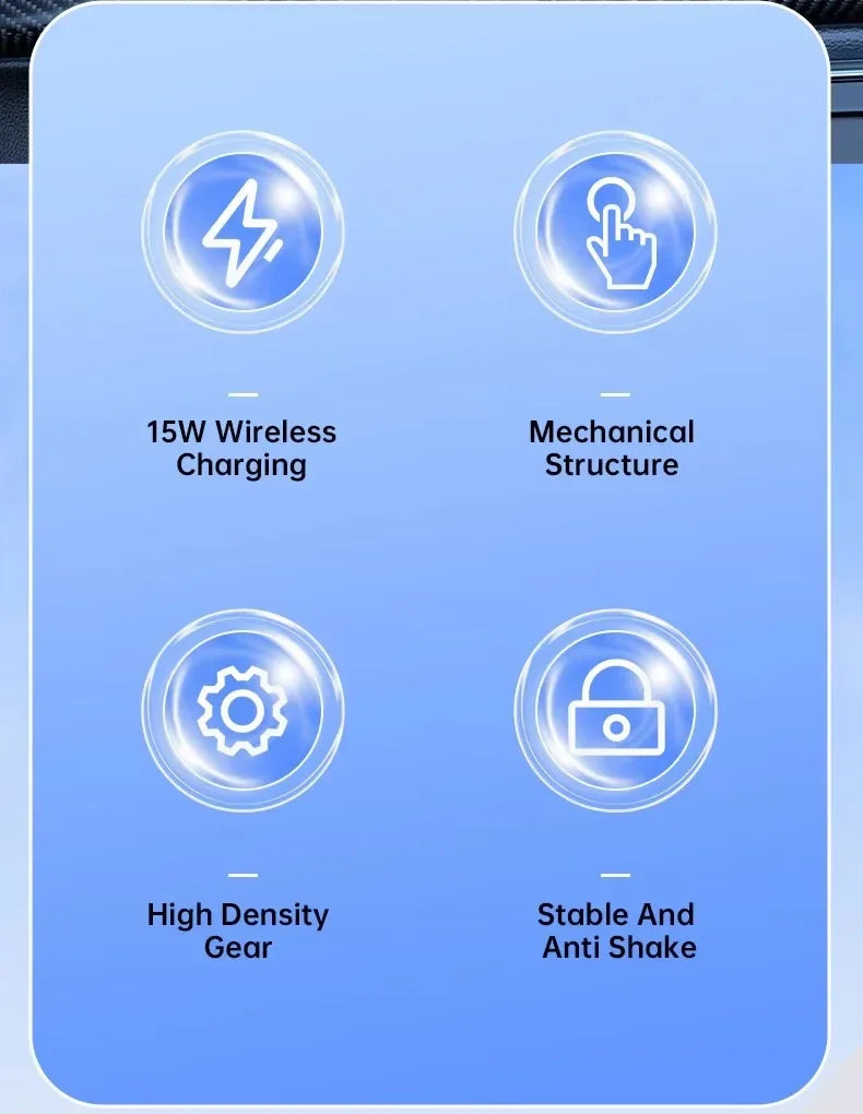 UYUXIO™ Wireless Car Charger – Fast Charging | Auto Clamping