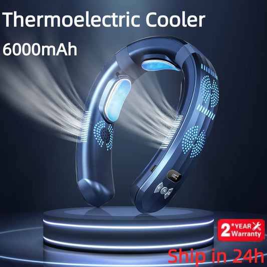 CREAROMA™ Wearable Neck AC Fan – USB Rechargeable | 6000mAh | Summer Ready