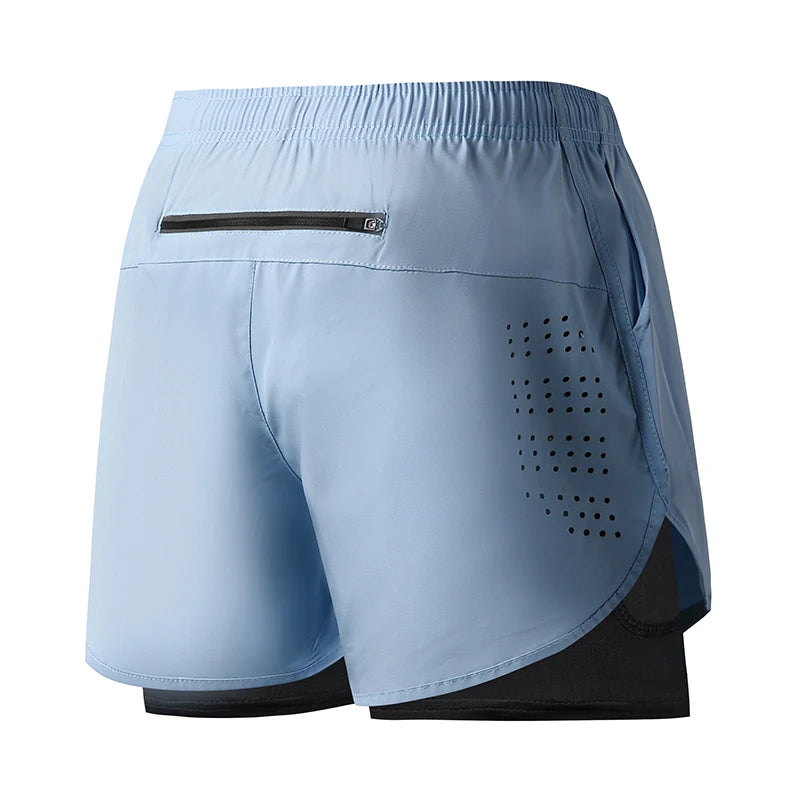 Men’s Double Layer Running Shorts – Quick-Dry Gym Wear