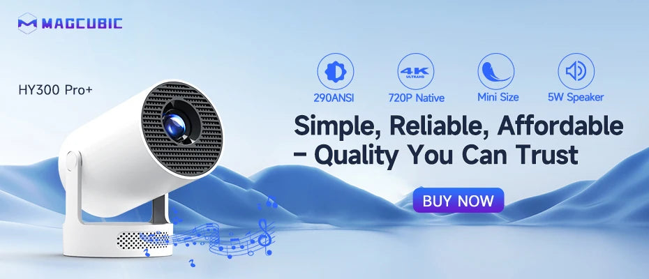 MAGCUBIC™ HY300 Pro Projector – 4K Android | WiFi + BT5.0
