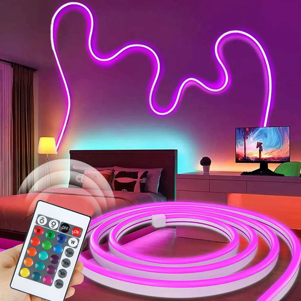 5M RGB Neon LED Strip – USB Waterproof Lights