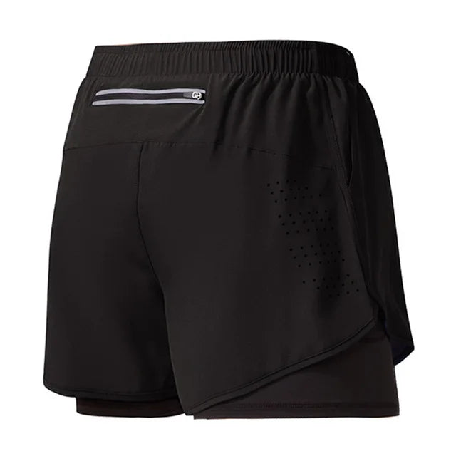 Men’s Double Layer Running Shorts – Quick-Dry Gym Wear