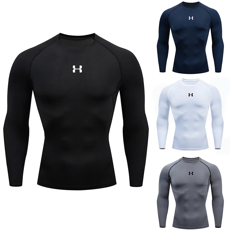 Men’s Compression T-Shirt – Long Sleeve Gym Top