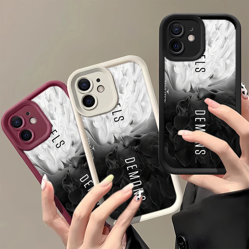 GEUMXL™ Angel & Demon iPhone Case – Shockproof Silicone | Stylish Cover