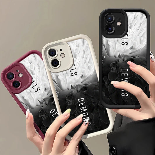 GEUMXL™ Angel & Demon iPhone Case – Shockproof Silicone | Stylish Cover