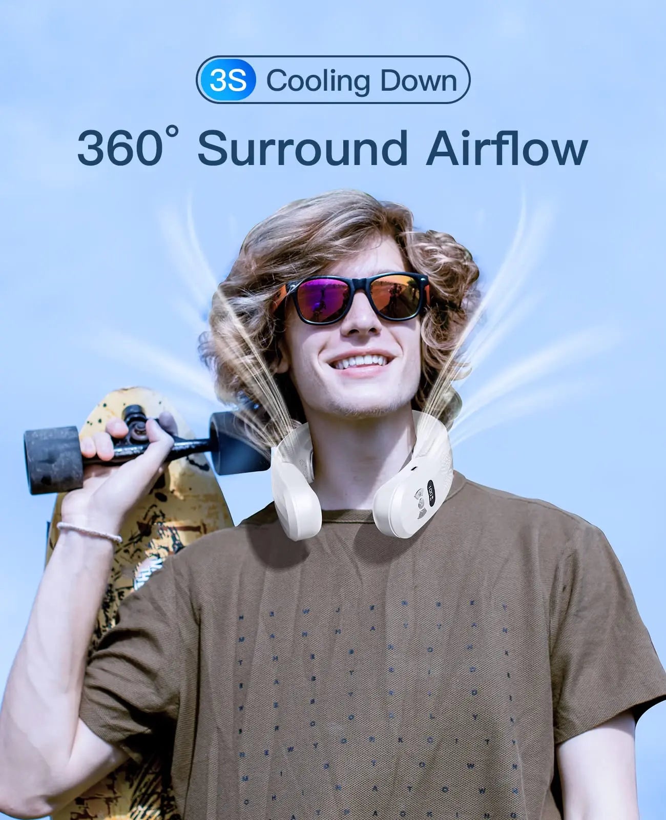 CREAROMA™ Wearable Neck AC Fan – USB Rechargeable | 6000mAh | Summer Ready