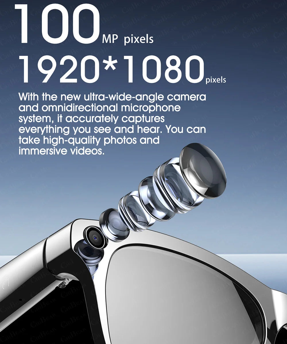 AI Smart Glasses – 100MP Camera, Music & ChatGPT