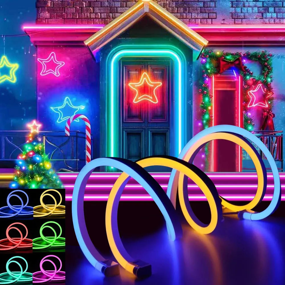 5M RGB Neon LED Strip – USB Waterproof Lights