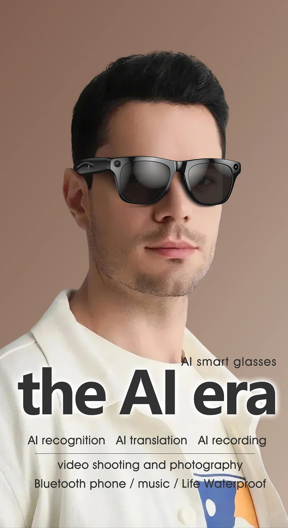 AI Smart Glasses – 100MP Camera, Music & ChatGPT