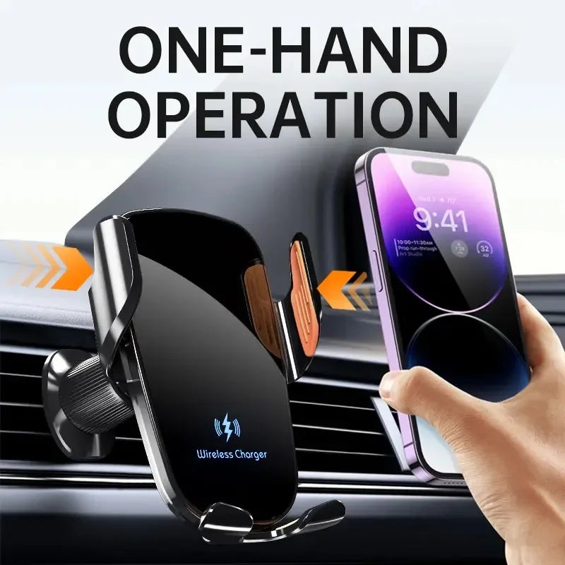 UYUXIO™ Wireless Car Charger – Fast Charging | Auto Clamping