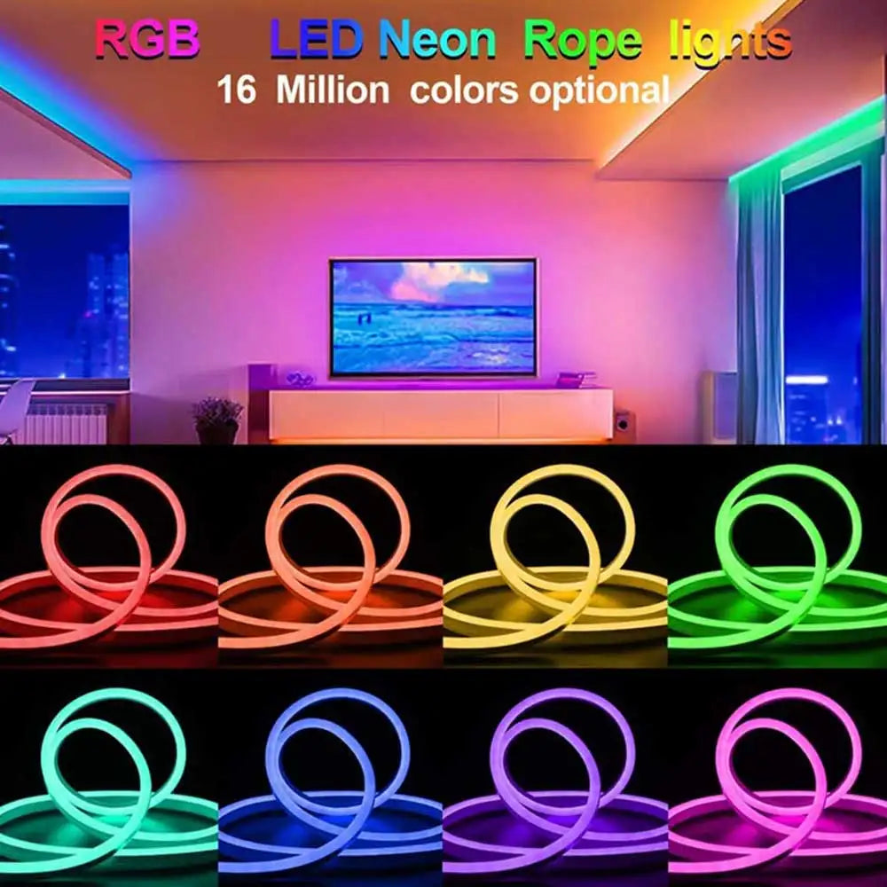 5M RGB Neon LED Strip – USB Waterproof Lights