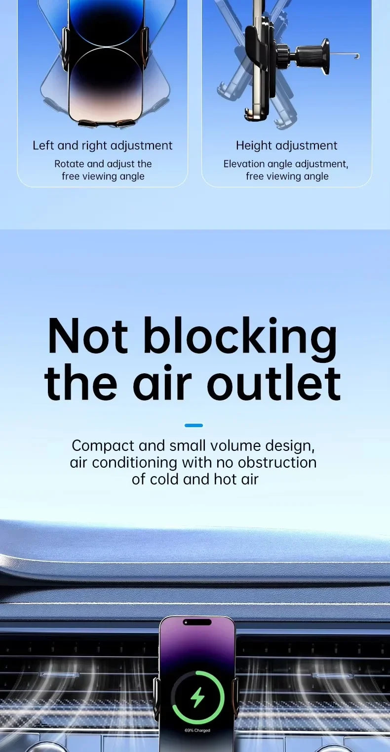 UYUXIO™ Wireless Car Charger – Fast Charging | Auto Clamping