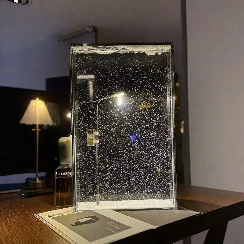 DIY Acrylic Snowy Night Light – Snow Scene Desk Lamp Gift