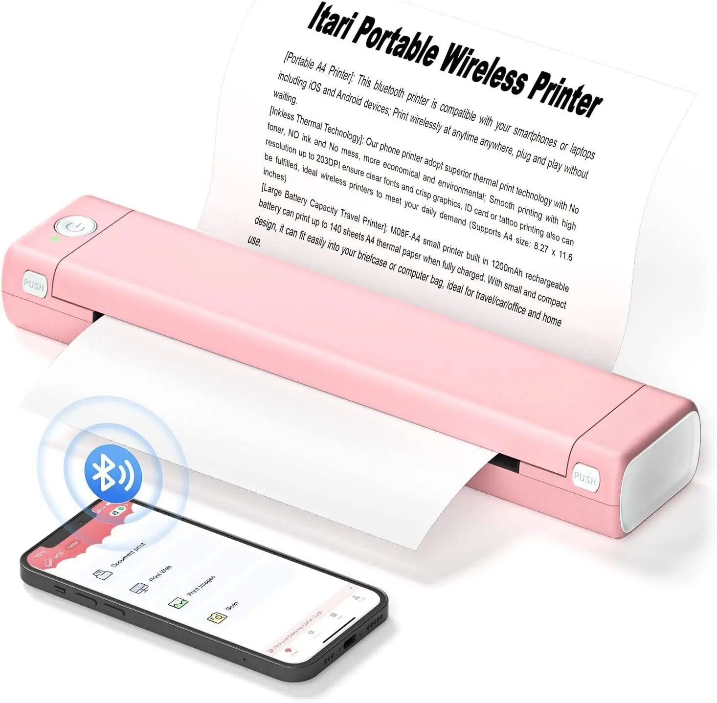 Phomemo™ M08F A4 Wireless Thermal Printer – Portable & Compact