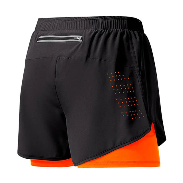 Men’s Double Layer Running Shorts – Quick-Dry Gym Wear
