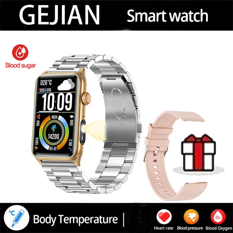 2025 Smartwatch – Heart Rate & Temp Monitor