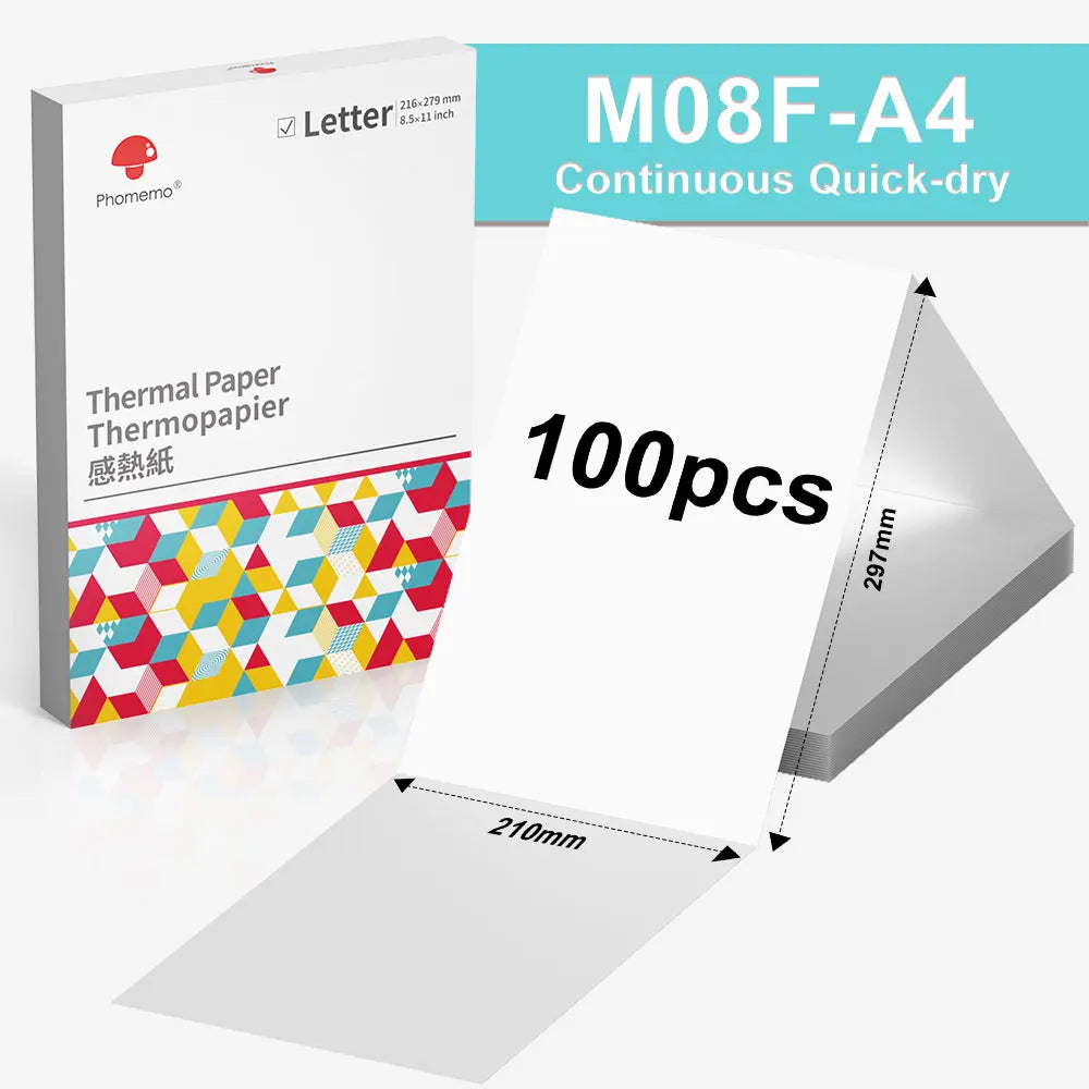 Phomemo™ M08F Wireless A4 Thermal Printer – Bluetooth Tattoo & Document Printing