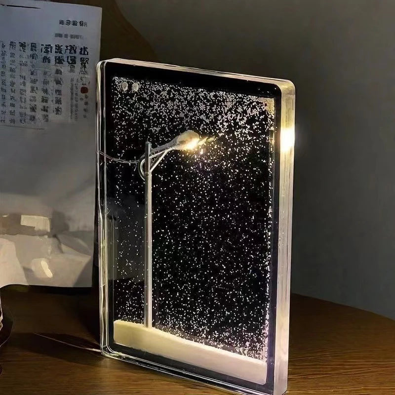 DIY Acrylic Snowy Night Light – Snow Scene Desk Lamp Gift