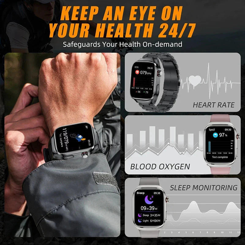 Smartwatch with ECG, Voice Call & Health Tracking