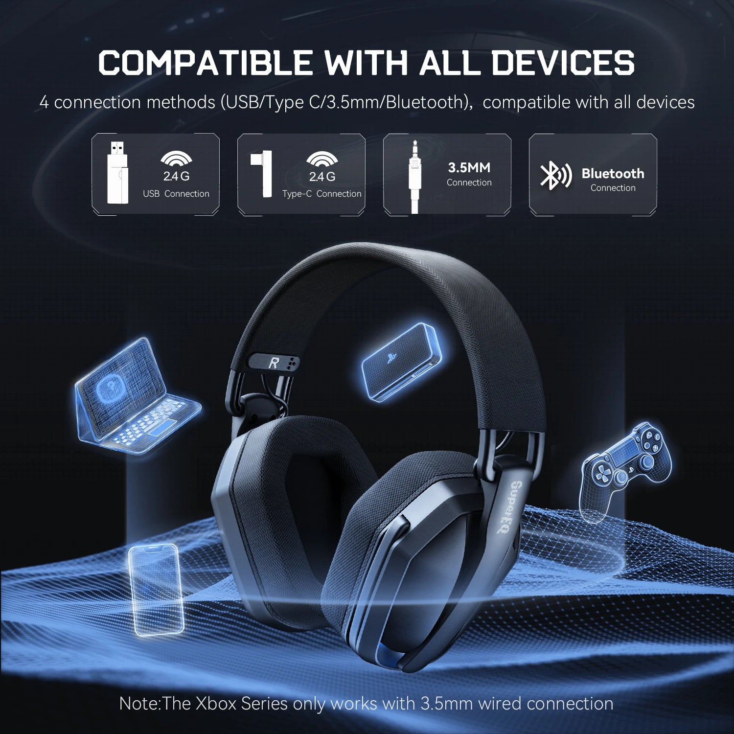 SuperEQ G19BT Wireless Gaming Headset